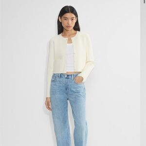 Babaton Cream Cropped Button Cardigan